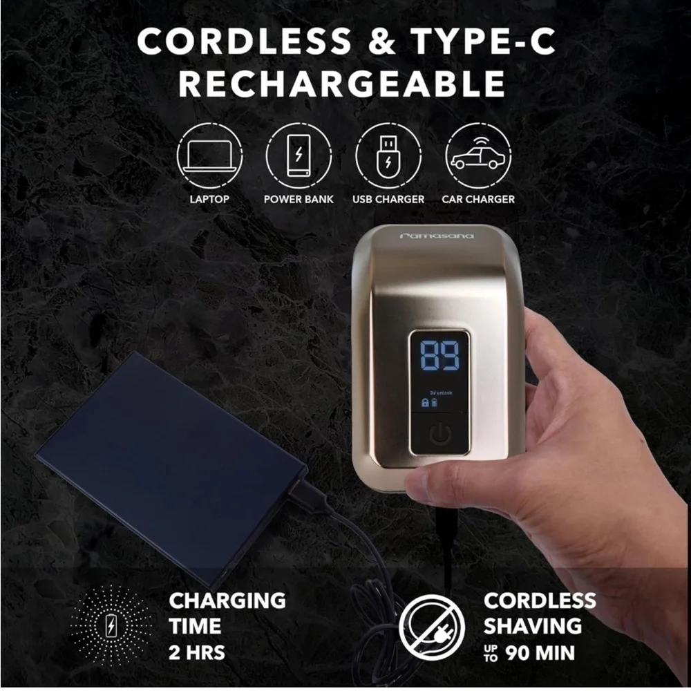 Brand New 5-in-1 Electric Wet/Dry Bald Head Shaver for Men Cordless Palm Sized